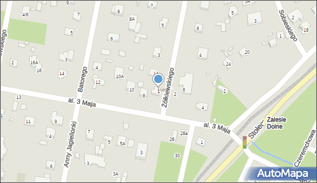 Piaseczno, Żółkiewskiego, 1, mapa Piaseczno