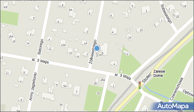 Piaseczno, Żółkiewskiego, 2, mapa Piaseczno