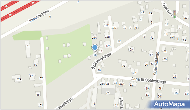 Piastów, Żółkiewskiego Stanisława, hetm., 16, mapa Piastów