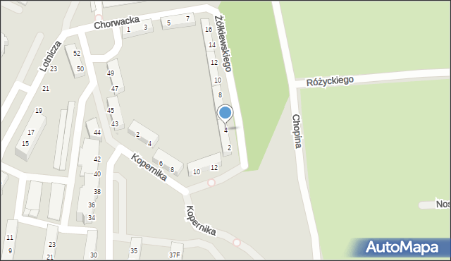 Piła, Żółkiewskiego Stanisława, hetm., 4, mapa Piły