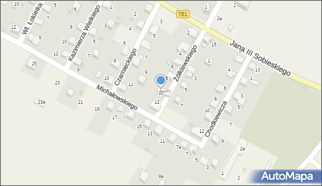 Płaza, Żółkiewskiego Stanisława, hetm., 10, mapa Płaza