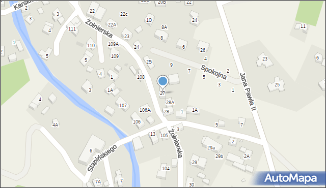 Podgórzyn, Żołnierska, 27, mapa Podgórzyn