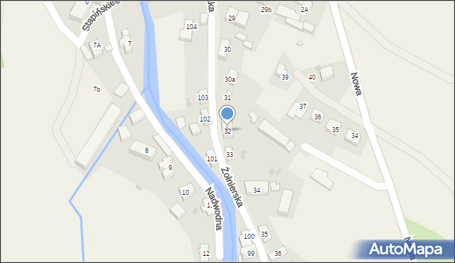 Podgórzyn, Żołnierska, 32, mapa Podgórzyn