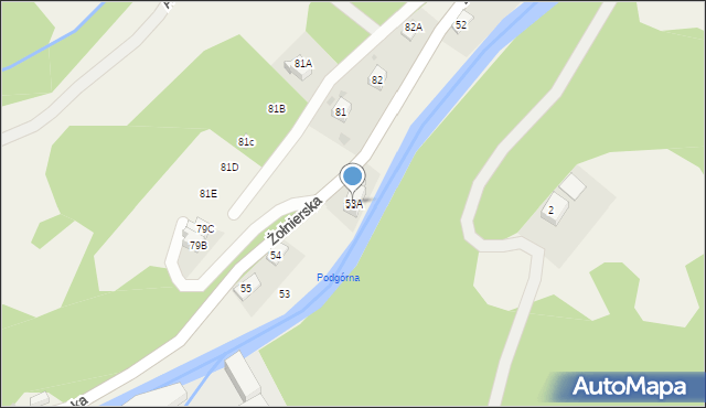Podgórzyn, Żołnierska, 53A, mapa Podgórzyn