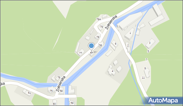 Podgórzyn, Żołnierska, 57, mapa Podgórzyn