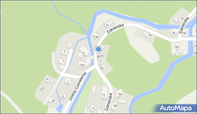 Podgórzyn, Żołnierska, 62, mapa Podgórzyn