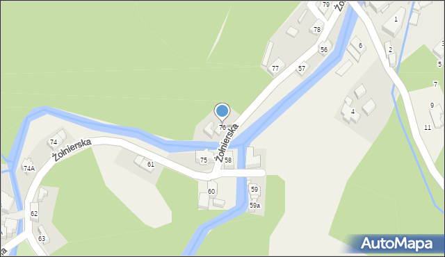 Podgórzyn, Żołnierska, 76, mapa Podgórzyn