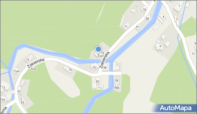 Podgórzyn, Żołnierska, 76a, mapa Podgórzyn