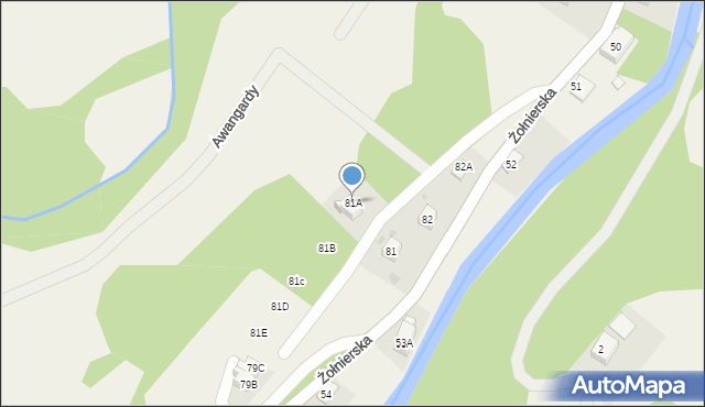 Podgórzyn, Żołnierska, 81A, mapa Podgórzyn