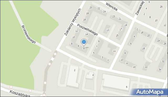 Poznań, Żołnierzy Wyklętych, 4, mapa Poznania