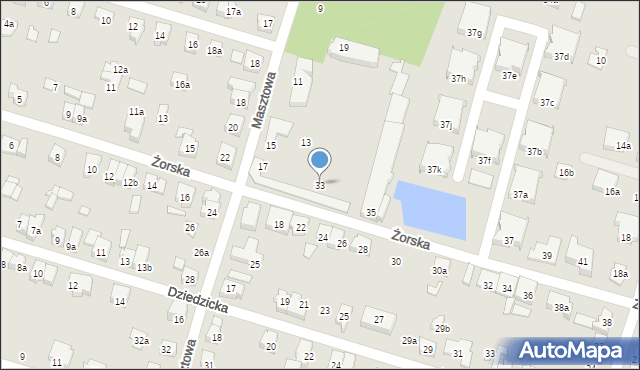 Poznań, Żorska, 33, mapa Poznania
