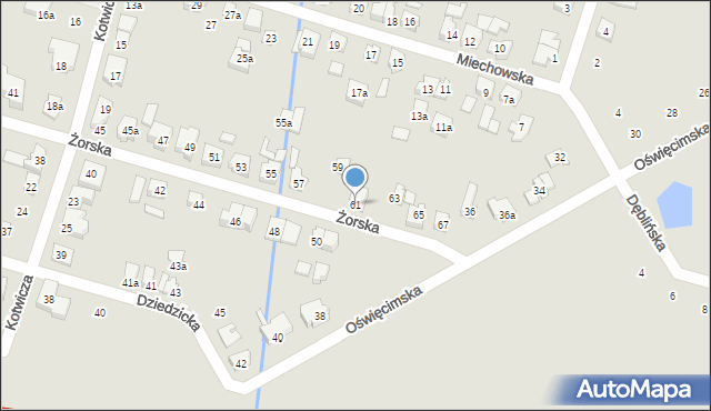 Poznań, Żorska, 61, mapa Poznania