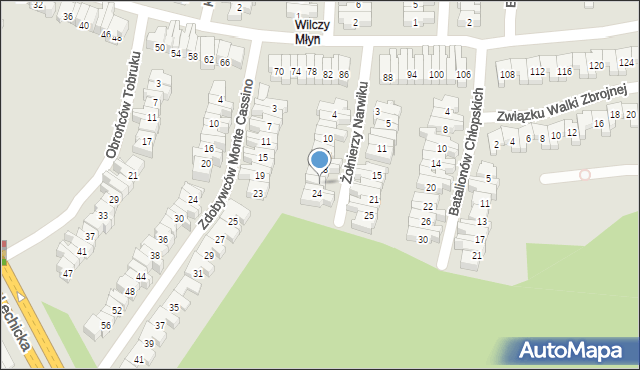 Poznań, Żołnierzy Narwiku, 22, mapa Poznania