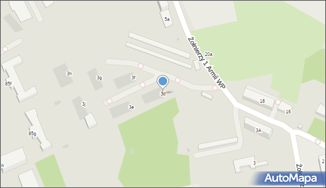 Przemyśl, Żołnierzy 1 Armii Wojska Polskiego, 3d, mapa Przemyśla