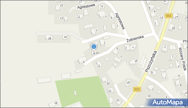 Rajsko, Żołnierska, 4, mapa Rajsko