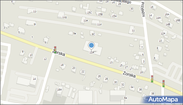 Rybnik, Żorska, 11A, mapa Rybnika