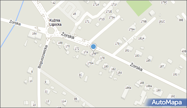 Rybnik, Żorska, 176, mapa Rybnika