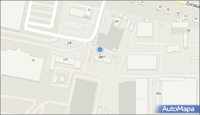 Rybnik, Żorska, 18B, mapa Rybnika