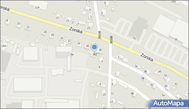 Rybnik, Żorska, 38D, mapa Rybnika