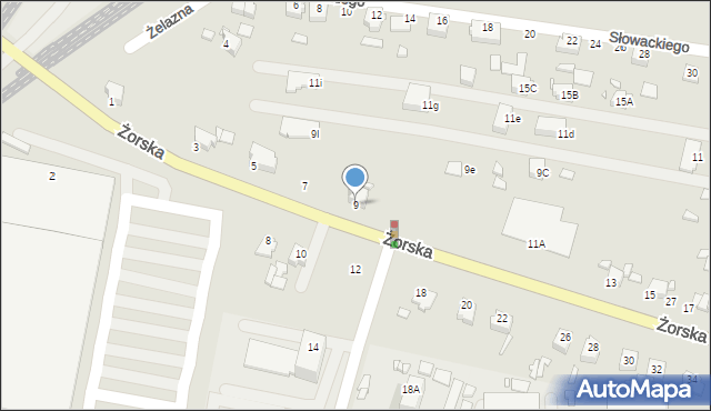 Rybnik, Żorska, 9, mapa Rybnika