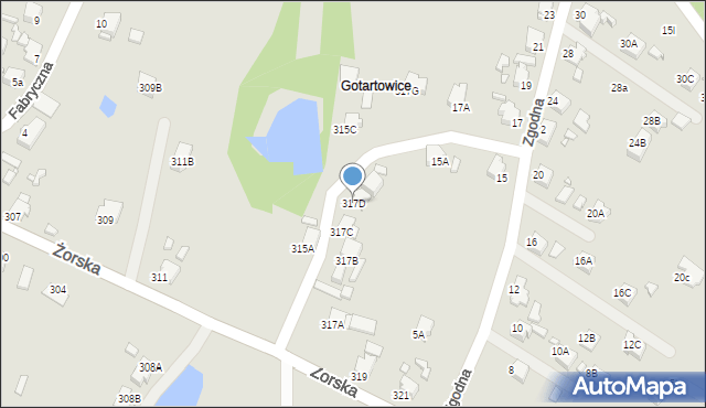 Rybnik, Żorska, 317D, mapa Rybnika