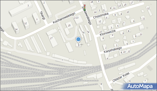 Rzeszów, Żółkiewskiego Stanisława, hetm., 3, mapa Rzeszów