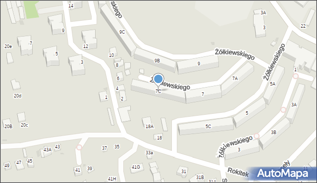 Sandomierz, Żółkiewskiego, gen., 7C, mapa Sandomierza