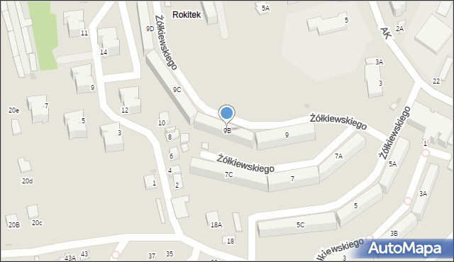 Sandomierz, Żółkiewskiego, gen., 9B, mapa Sandomierza