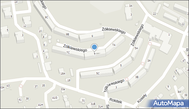 Sandomierz, Żółkiewskiego-Lina, gen., 7, mapa Sandomierza