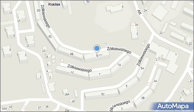 Sandomierz, Żółkiewskiego-Lina, gen., 9A, mapa Sandomierza