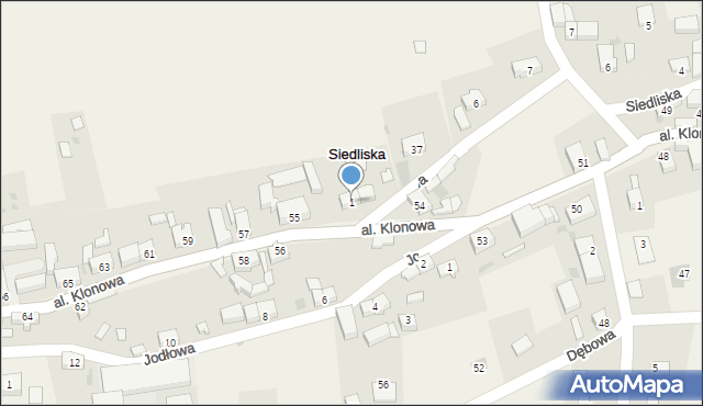 Siedliska, Żonkilowa, 1, mapa Siedliska