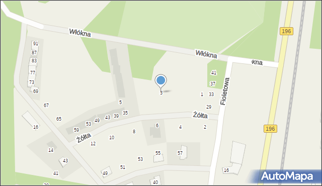 Sława Wielkopolska, Żółta, 3, mapa Sława Wielkopolska