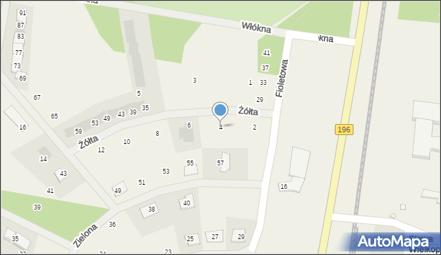 Sława Wielkopolska, Żółta, 4, mapa Sława Wielkopolska