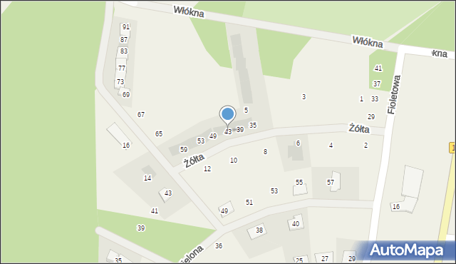 Sława Wielkopolska, Żółta, 43, mapa Sława Wielkopolska