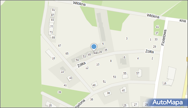 Sława Wielkopolska, Żółta, 45, mapa Sława Wielkopolska