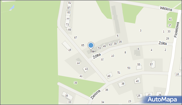 Sława Wielkopolska, Żółta, 61, mapa Sława Wielkopolska