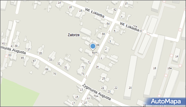 Słupsk, Żółkiewskiego Stanisława, hetm., 70, mapa Słupska