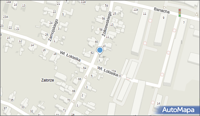 Słupsk, Żółkiewskiego Stanisława, hetm., 8, mapa Słupska