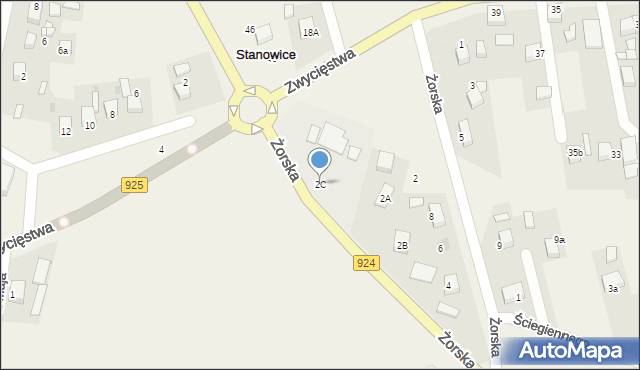 Stanowice, Żorska, 2C, mapa Stanowice