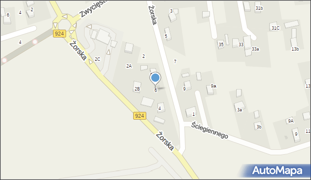 Stanowice, Żorska, 6, mapa Stanowice