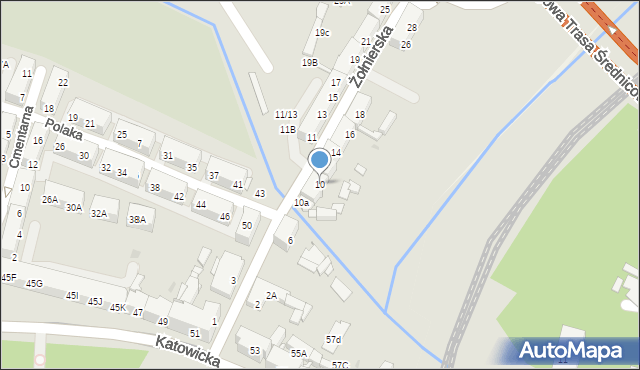 Świętochłowice, Żołnierska, 10, mapa Świętochłowice