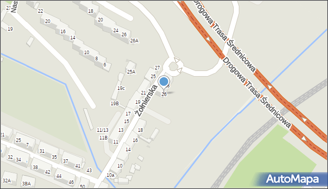 Świętochłowice, Żołnierska, 26, mapa Świętochłowice