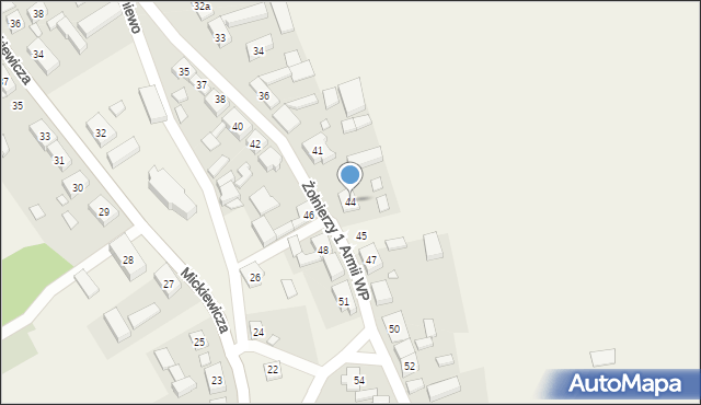 Sypniewo, Żołnierzy 1 Armii Wojska Polskiego, 44, mapa Sypniewo