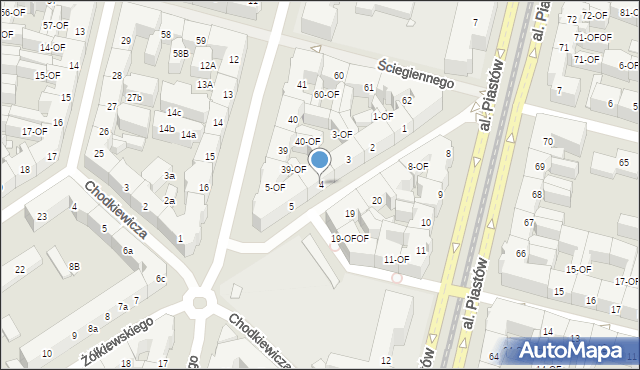 Szczecin, Żółkiewskiego Stanisława, hetm., 4, mapa Szczecina