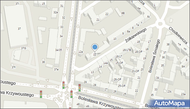 Szczecin, Żółkiewskiego Stanisława, hetm., 12, mapa Szczecina