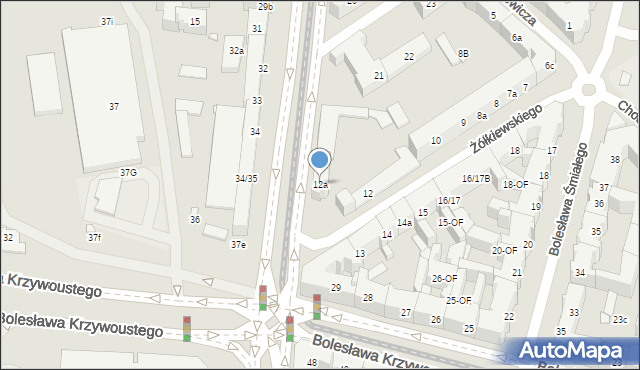 Szczecin, Żółkiewskiego Stanisława, hetm., 12a, mapa Szczecina