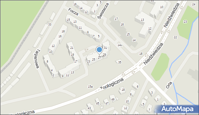 Szczecin, Zoologiczna, 27, mapa Szczecina