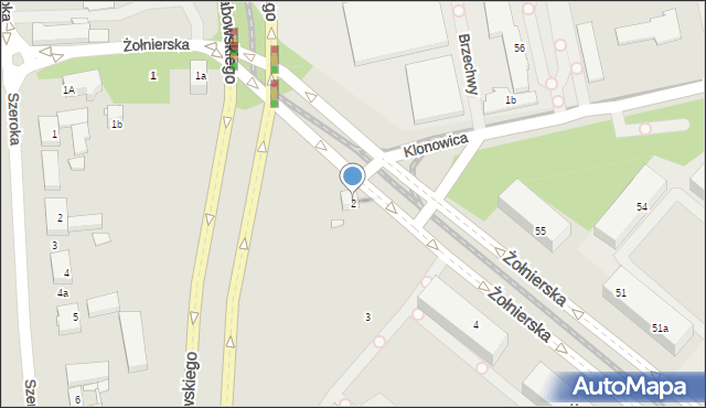 Szczecin, Żołnierska, 2, mapa Szczecina