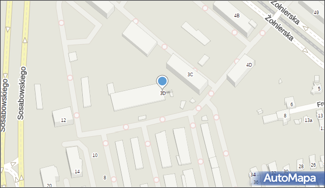 Szczecin, Żołnierska, 3D, mapa Szczecina