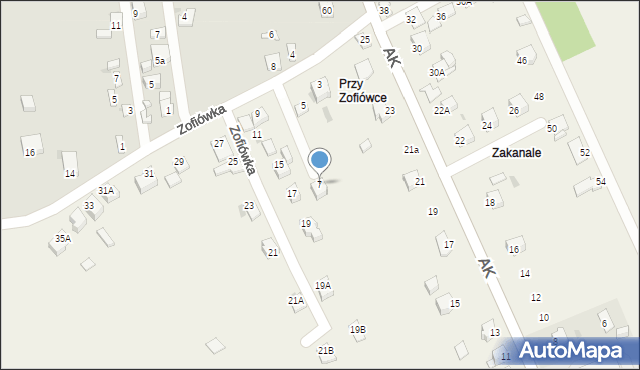 Szewna, Zofiówka, 7, mapa Szewna